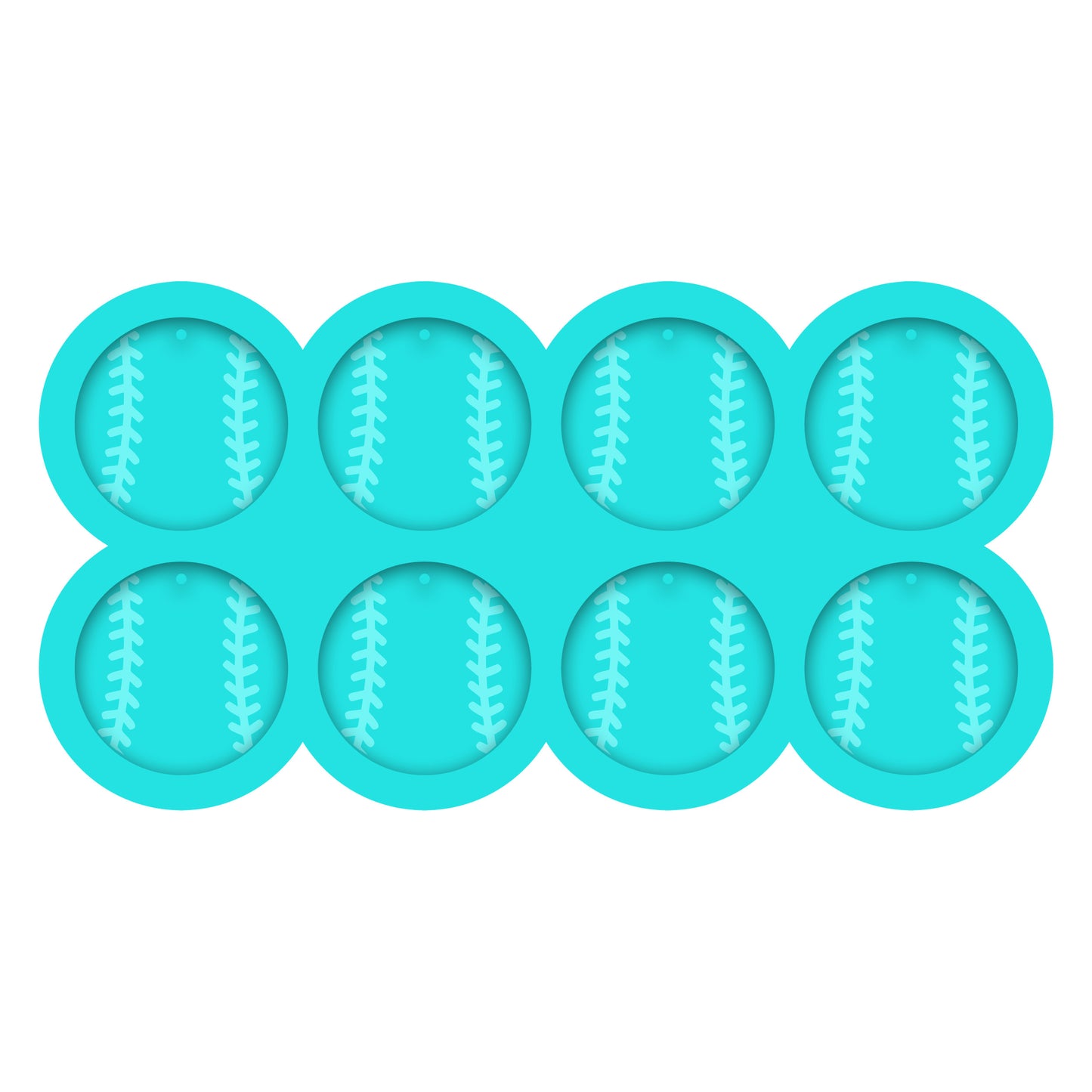 a set of six baseball shaped cookie trays