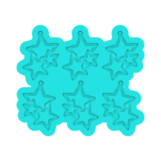 a blue cookie cutter with stars on it