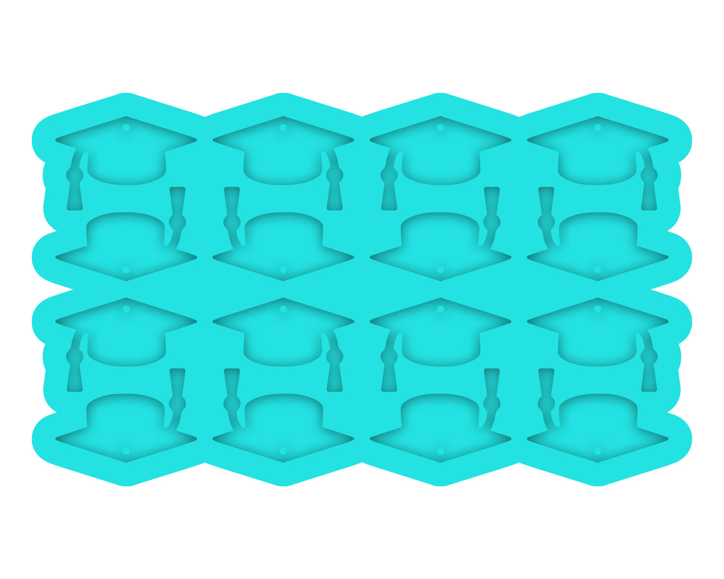 a blue ice tray with a bunch of ice cubes in it