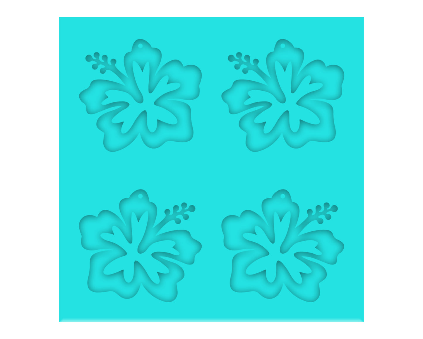 Hibiscus Dangle Earring Silicone Mold