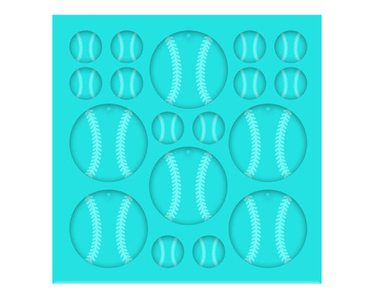 Baseball or Softball Dangle Earring Silicone Mold