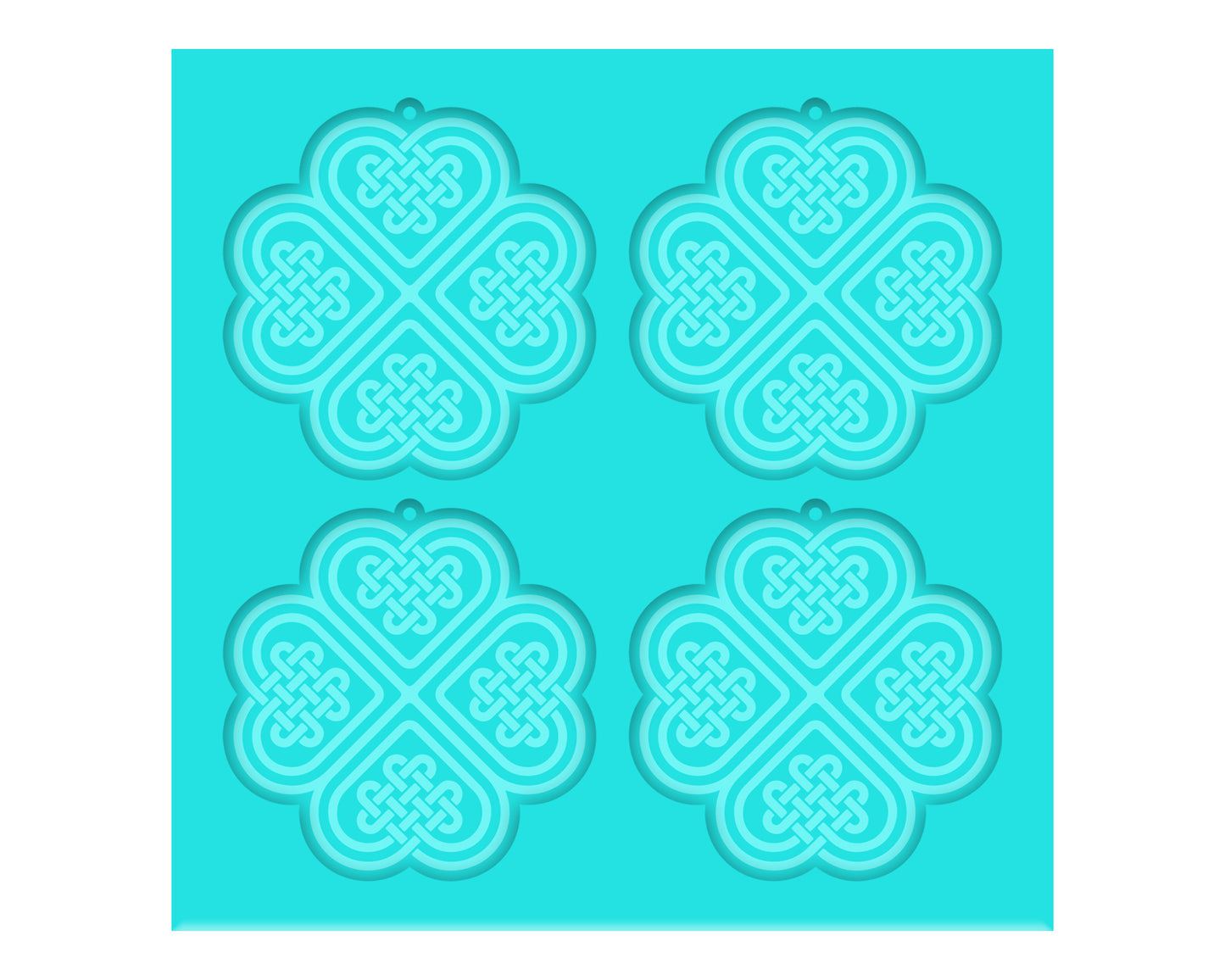 Celtic Knot Clover Dangle Earring Silicone Mold