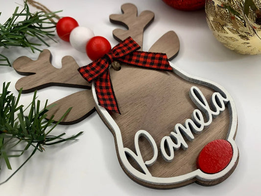 Personalized Reindeer Christmas Ornament