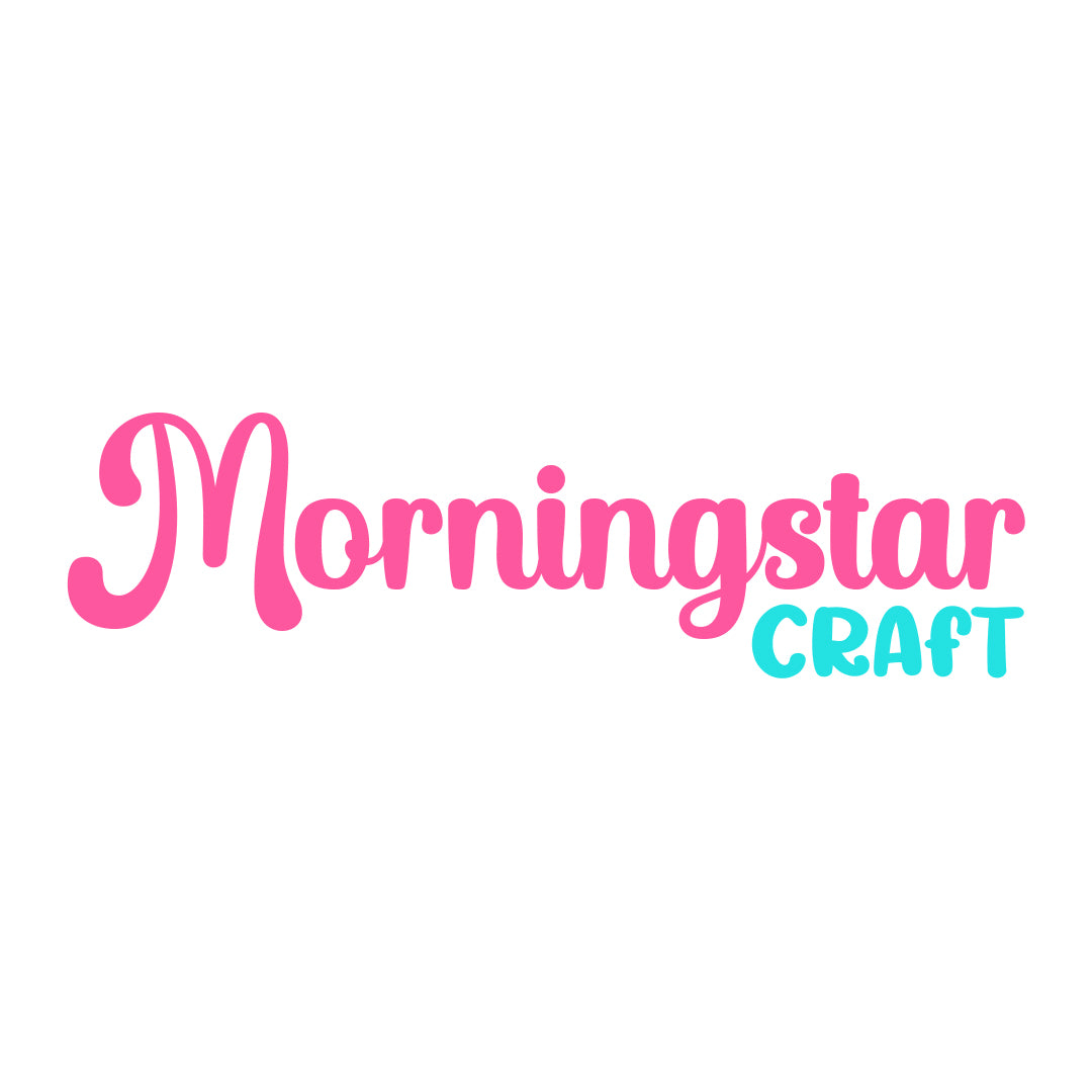 a pink and blue logo for morningstar craft