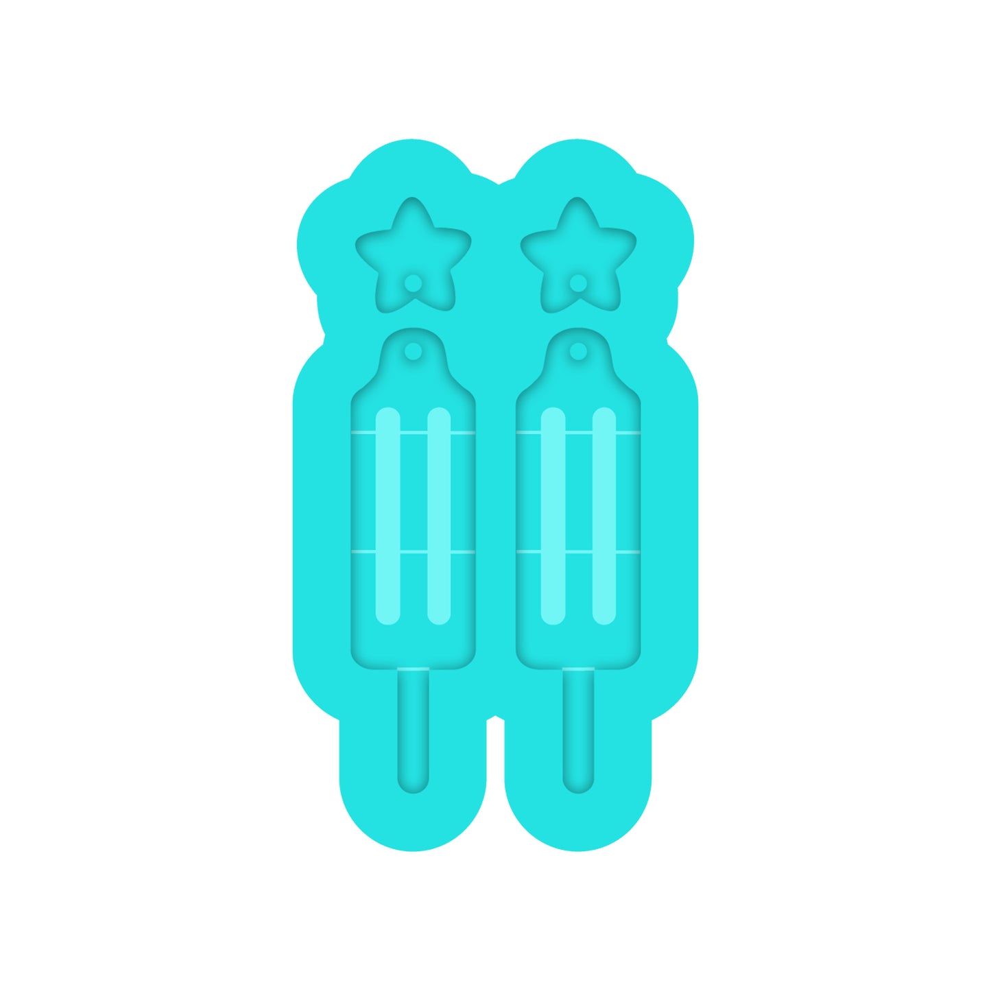 4th of July Bomb Pop Dangle Earring Silicone Mold for Resin Jewelry Artists