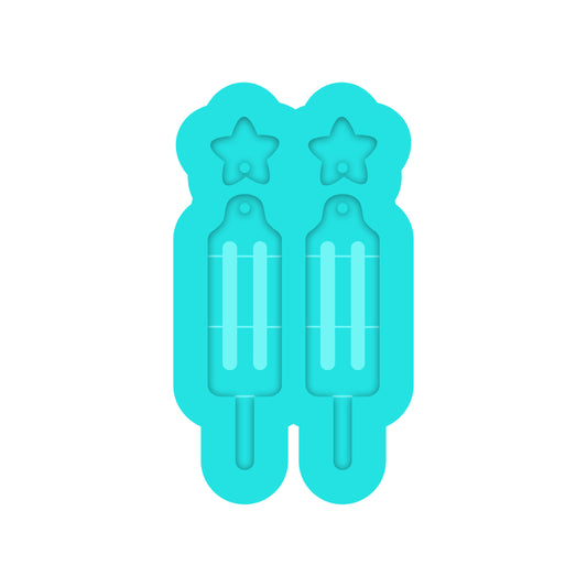 4th of July Bomb Pop Dangle Earring Silicone Mold for Resin Jewelry Artists