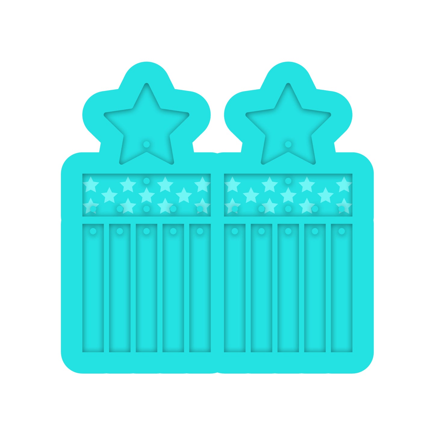 4th of July US Flag Dangle Earring Silicone Mold for Resin Jewelry Artists