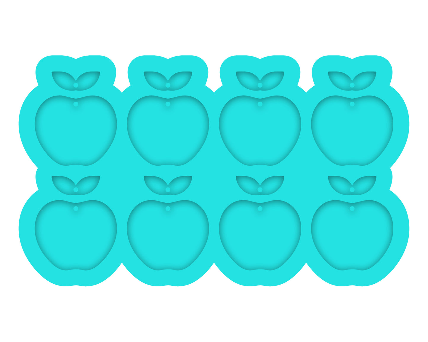 a set of six apple shaped cookie cutters