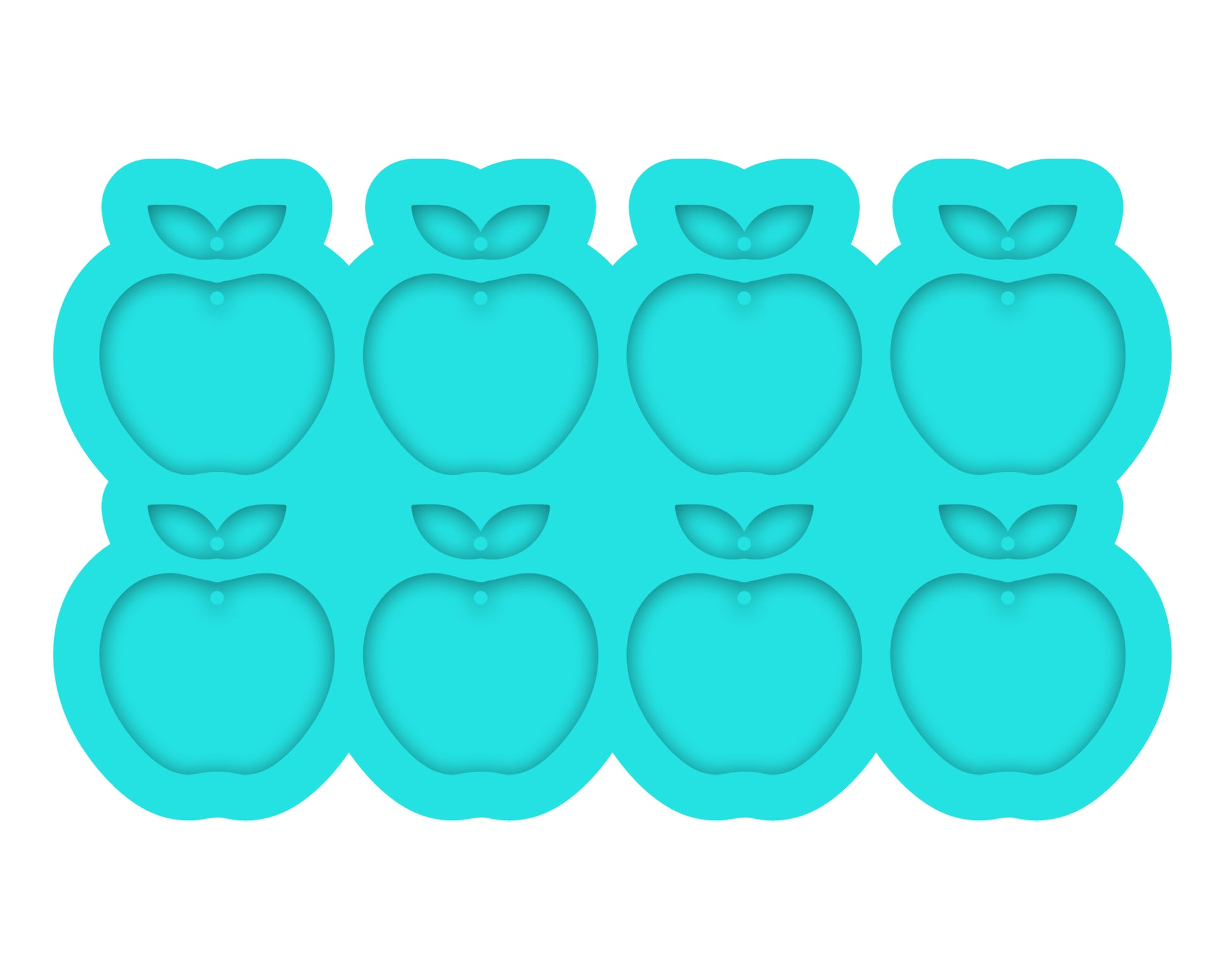 a set of six apple shaped cookie cutters