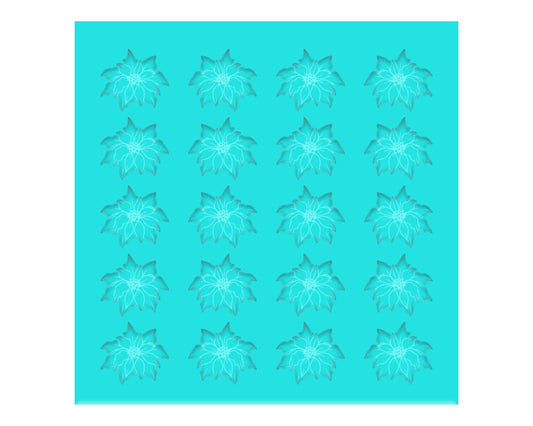 a blue background with a pattern of leaves