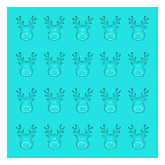 a pattern of a deer's head on a blue background