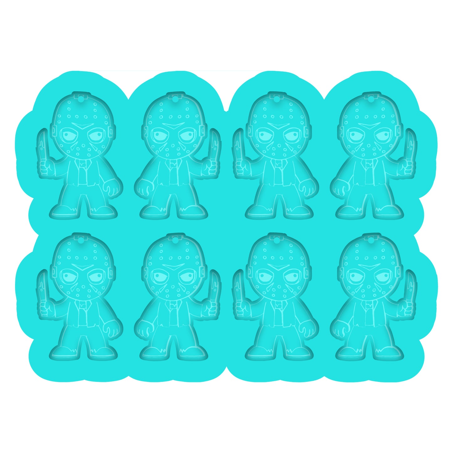 a set of six cartoon character ice trays