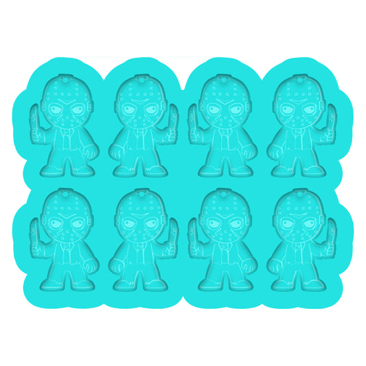 a set of six cartoon character ice trays