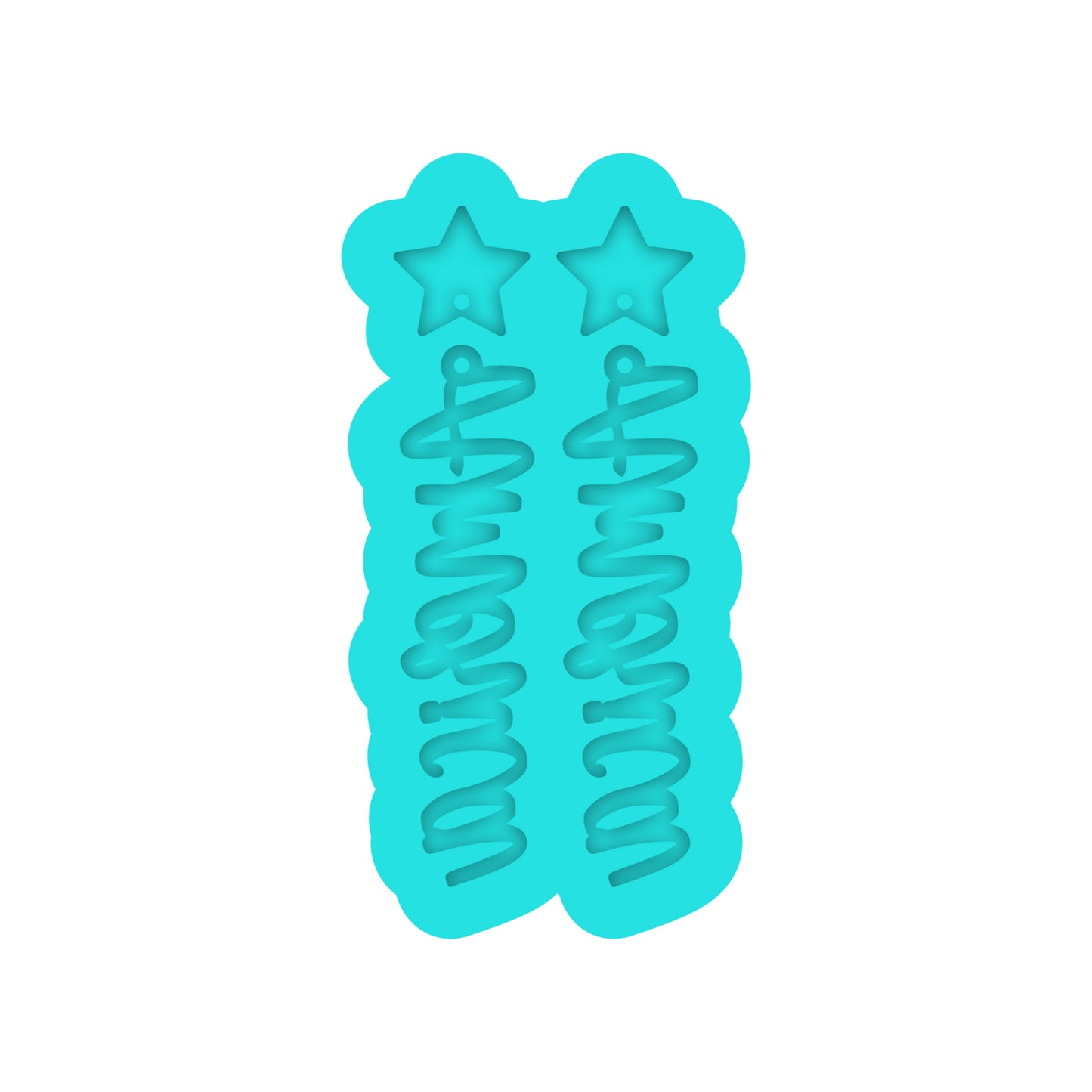 4th of July America Dangle Earring Silicone Mold for Resin Jewelry Artists