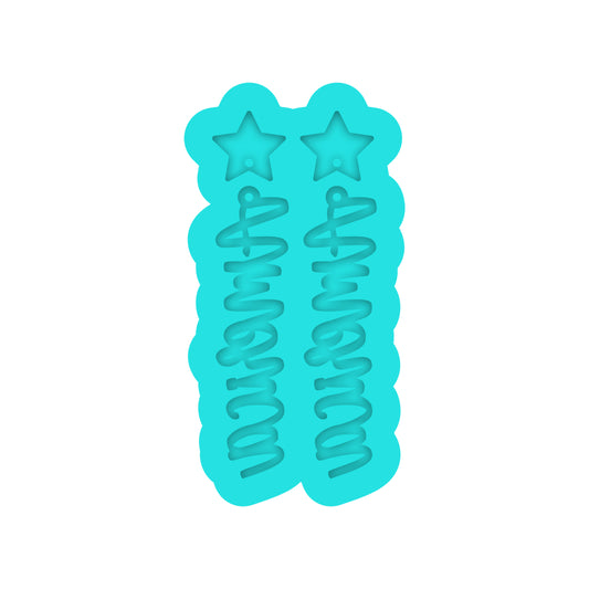 4th of July America Dangle Earring Silicone Mold for Resin Jewelry Artists