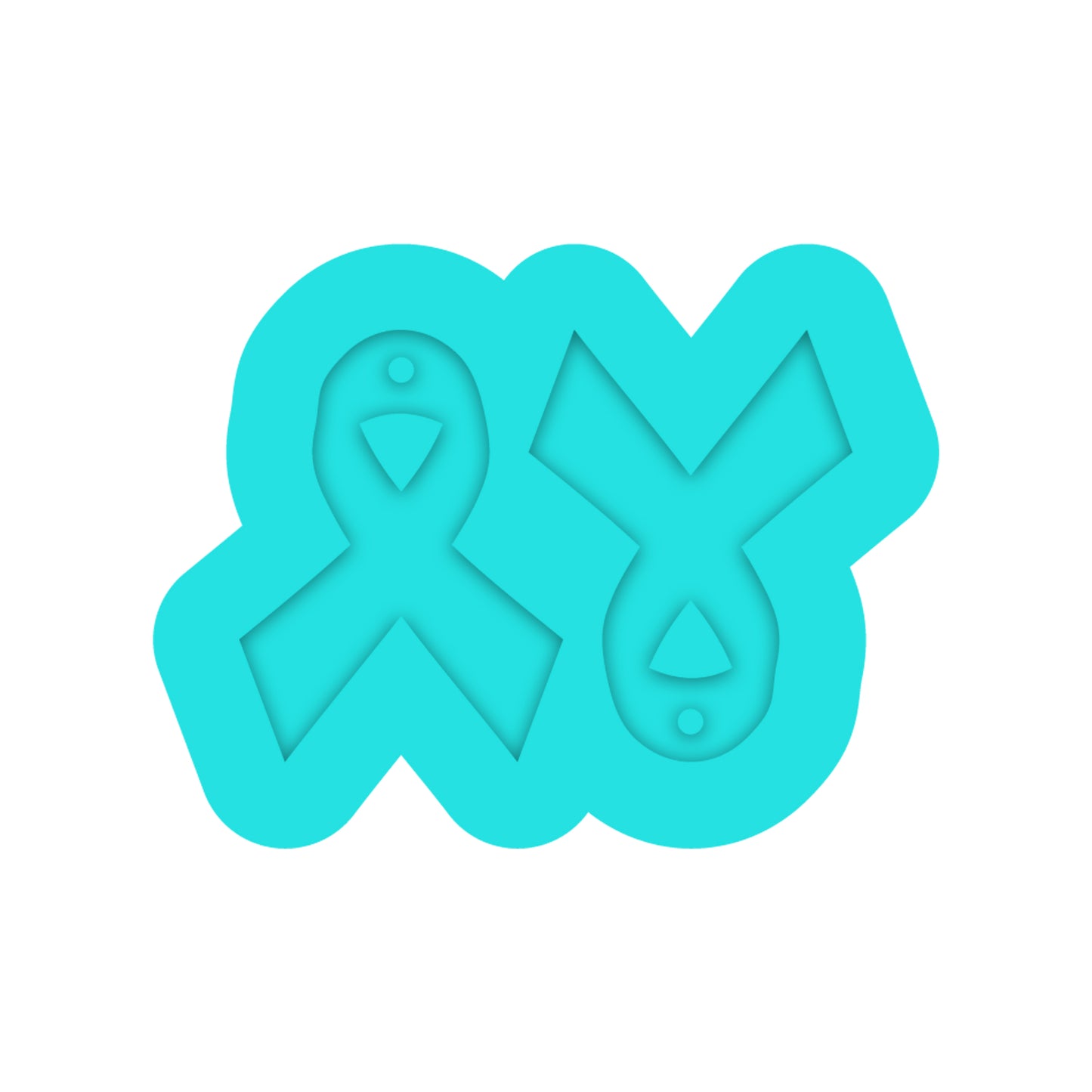 Cancer Awareness Ribbon Dangle Earring Silicone Mold for Resin Jewelry Artists