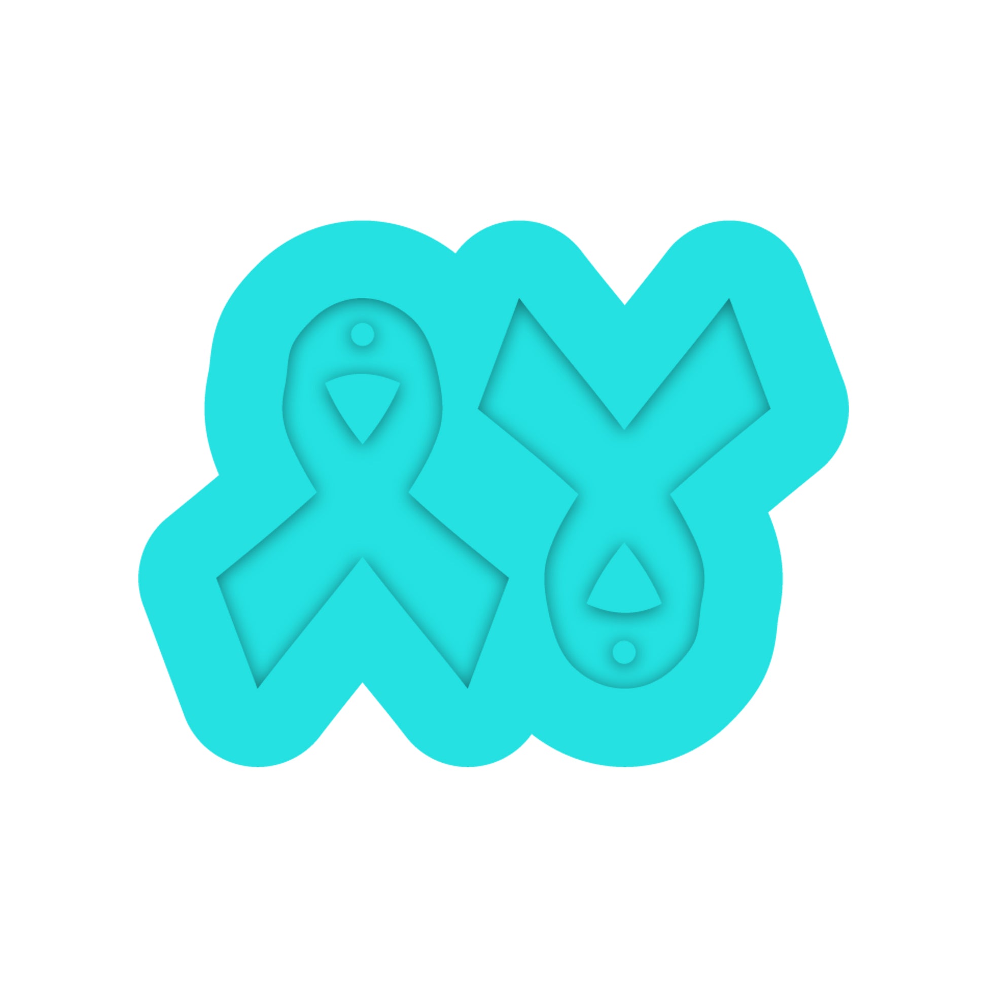 Cancer Awareness Ribbon Dangle Earring Silicone Mold for Resin Jewelry Artists