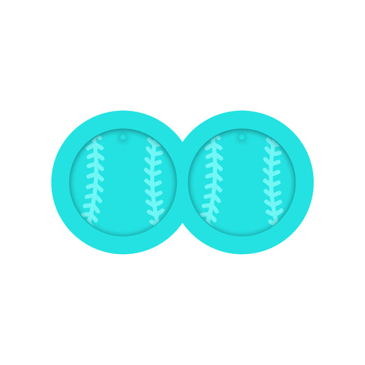 Baseball Dangle Earring Silicone Mold for Resin Jewelry Artists.