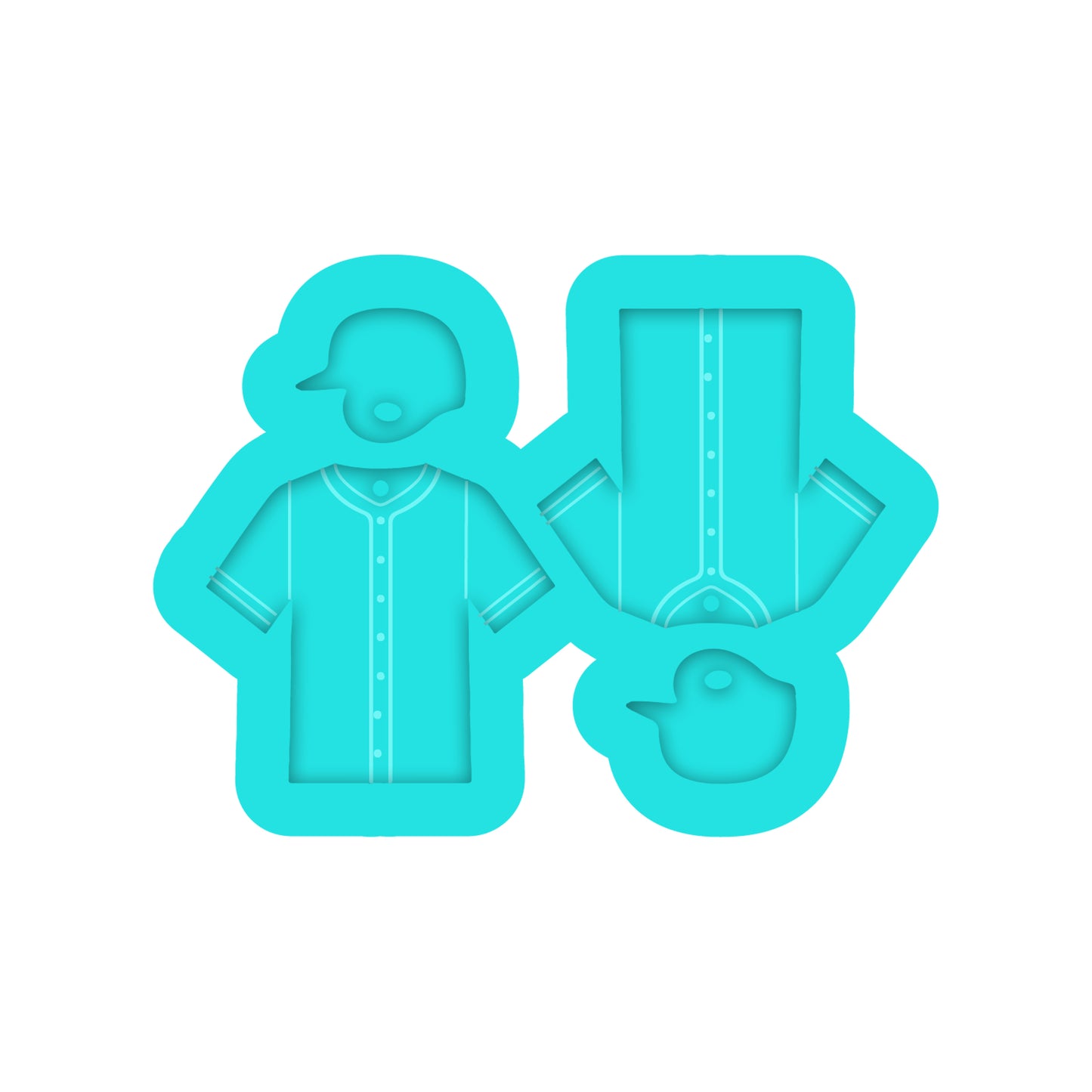 Baseball Helmet & Jersey Dangle Earring Silicone Mold for Resin Jewelry Artists.