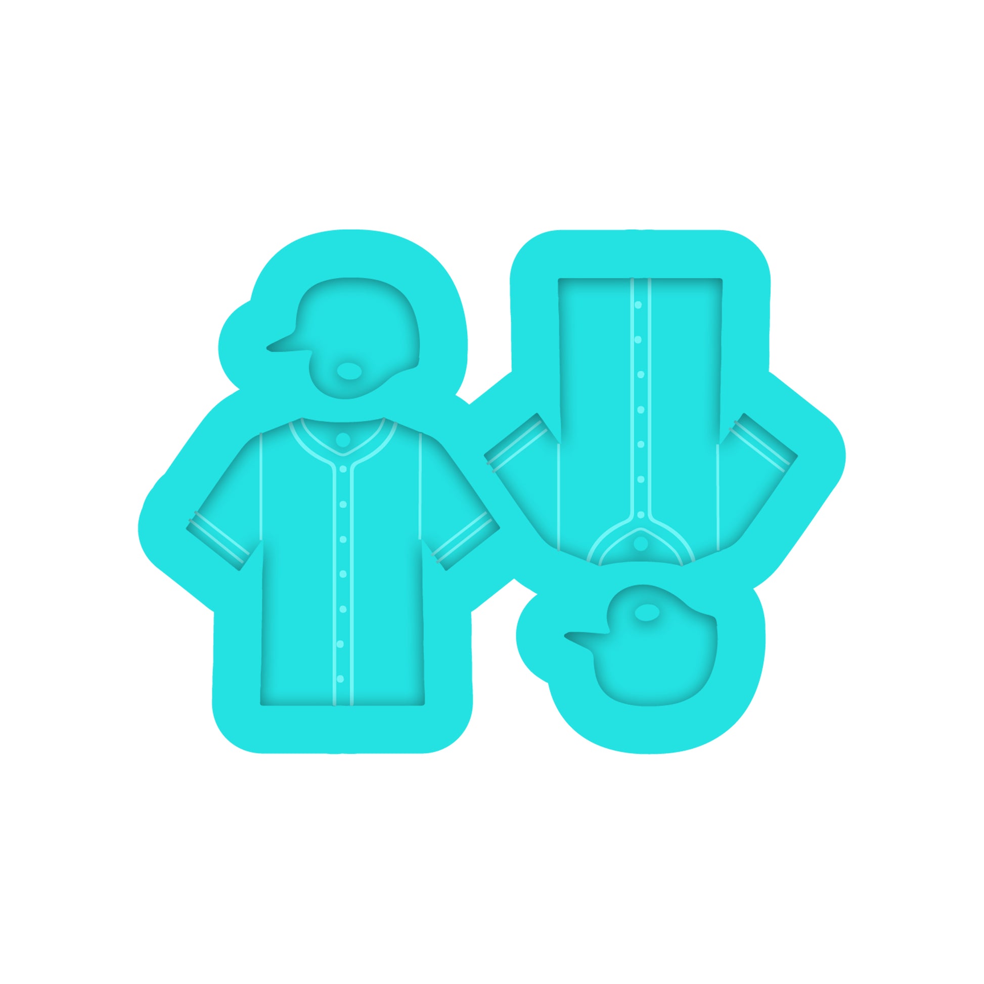 Baseball Helmet & Jersey Dangle Earring Silicone Mold for Resin Jewelry Artists.