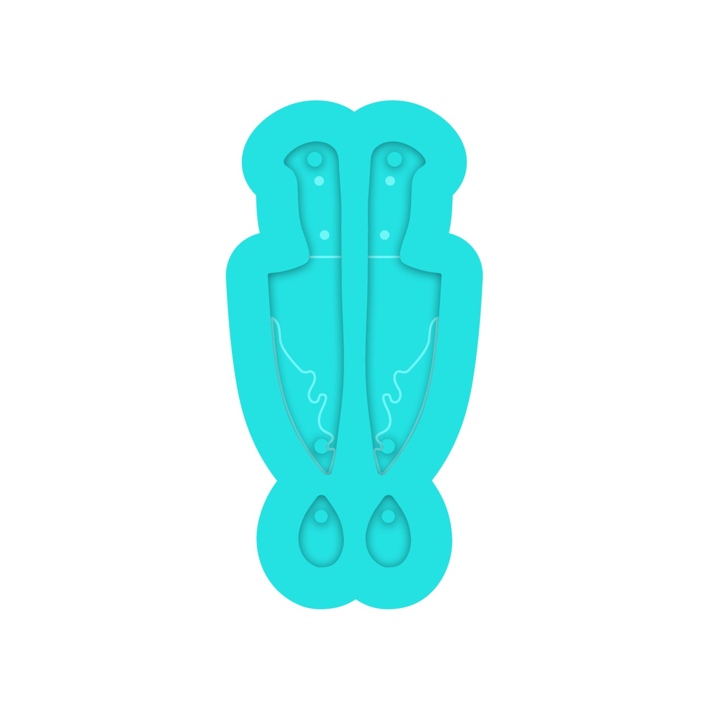 Halloween Bloody Knife Dangle Earring Silicone Mold for Resin Jewelry Artists