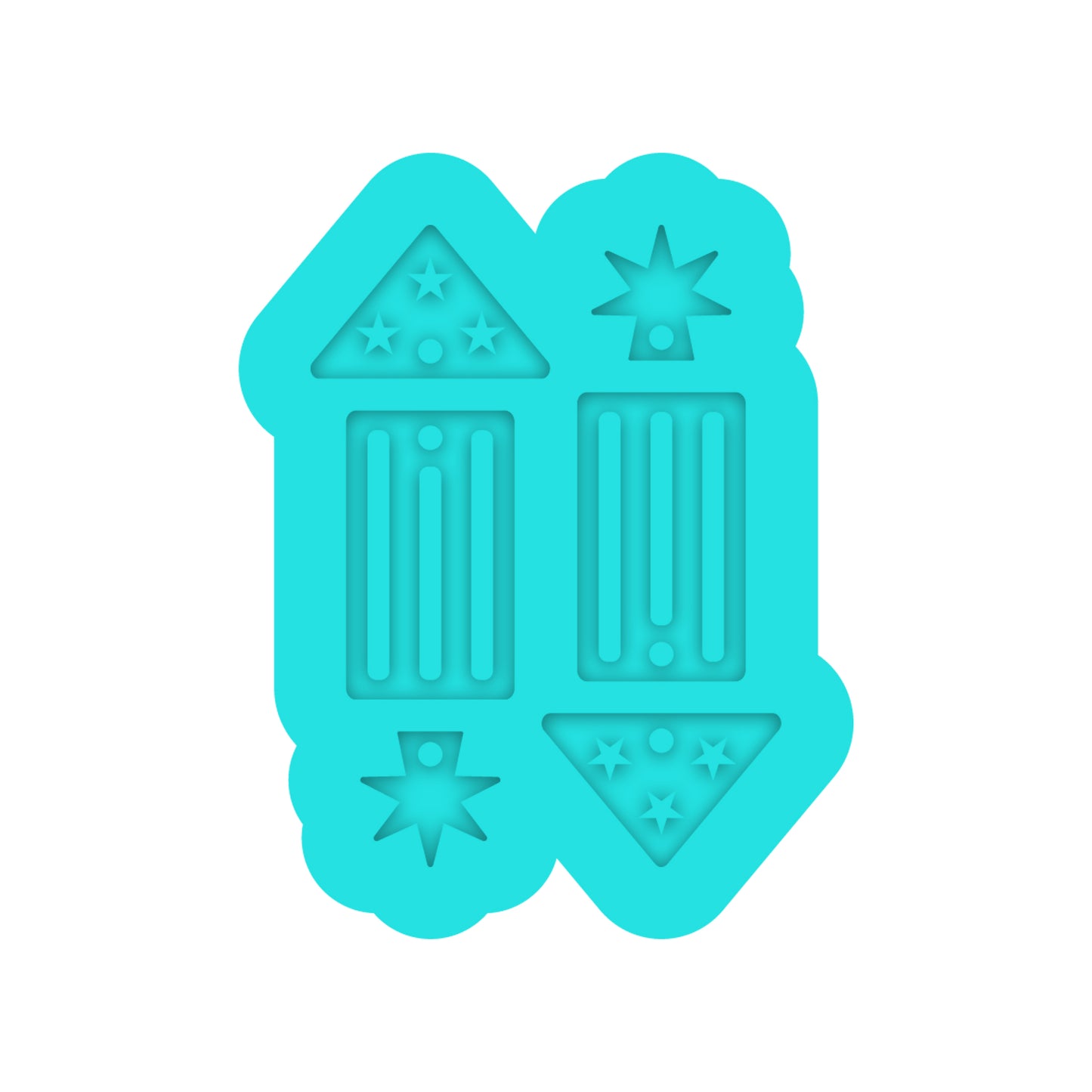 4th of July Bottle Rocket Dangle Earring Silicone Mold for Resin Jewelry Artists