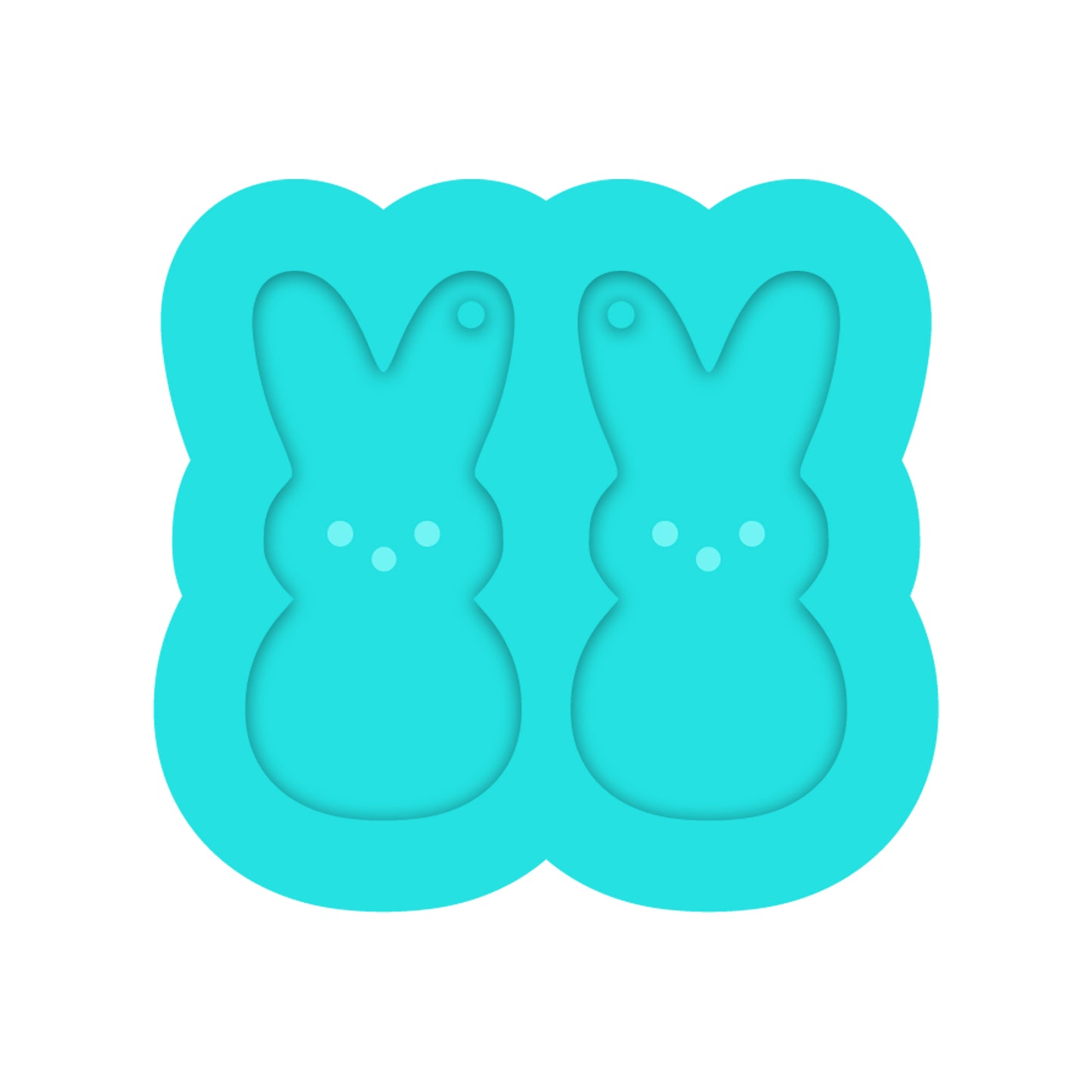 Easter Marshmallow Bunny Dangle Earring Silicone Mold for Resin Jewelry Artists