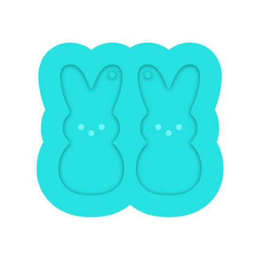 Easter Marshmallow Bunny Dangle Earring Silicone Mold for Resin Jewelry Artists