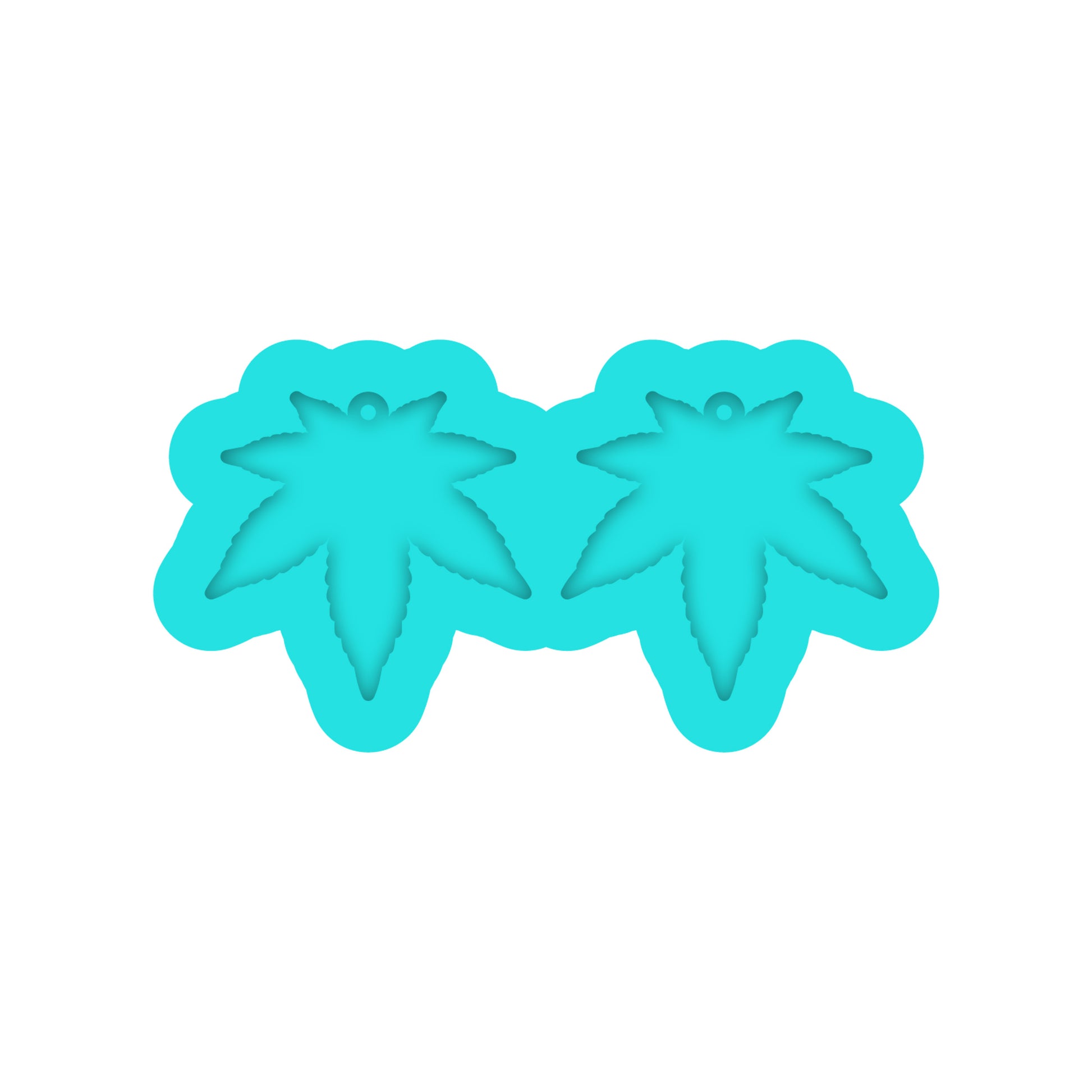 Cannabis Leaf Dangle Earring Silicone Mold for Resin Jewelry Artists