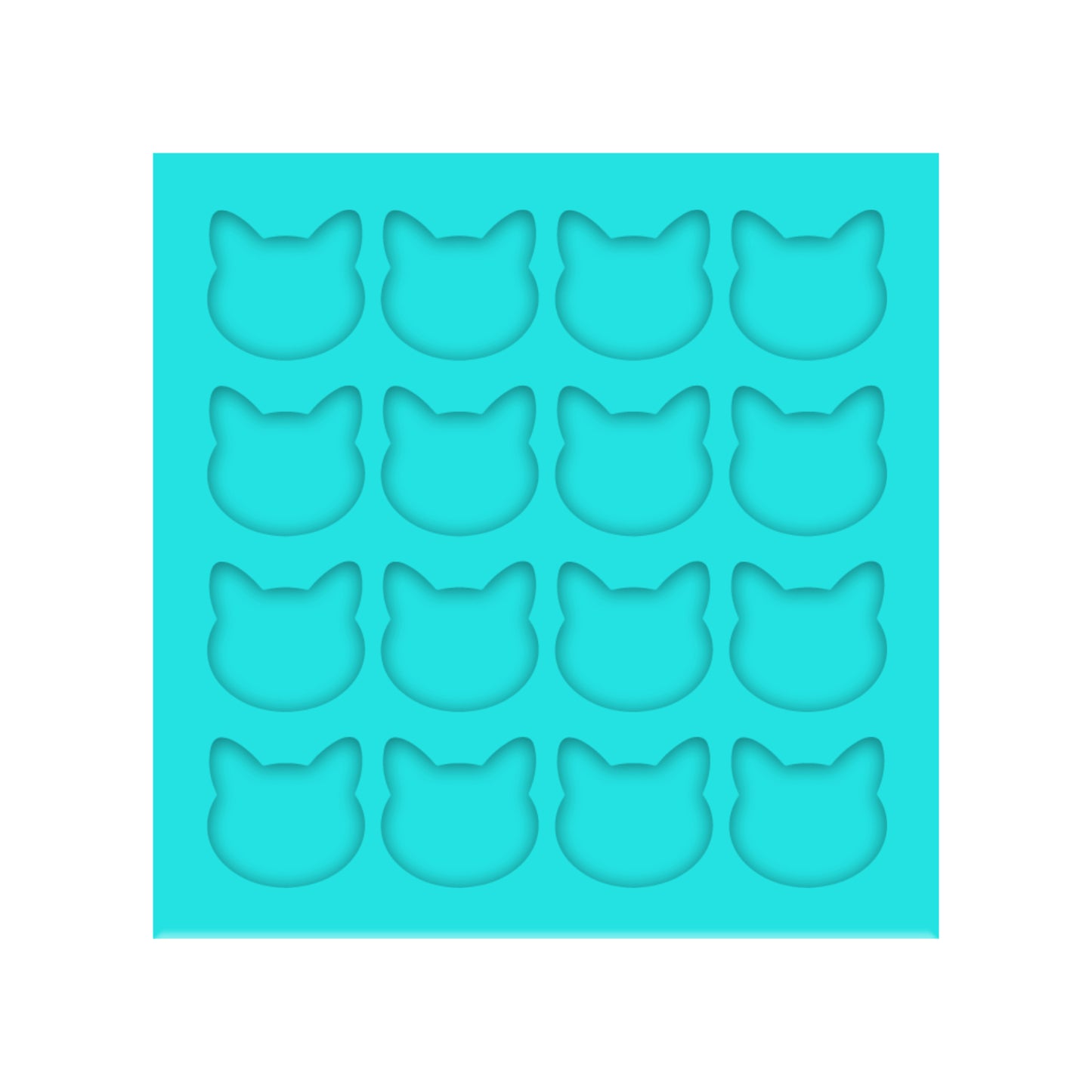 Cat Head Silicone Mold for Resin Shaker Bits, Stud Earrings, Flatbacks, Charms & Pendants