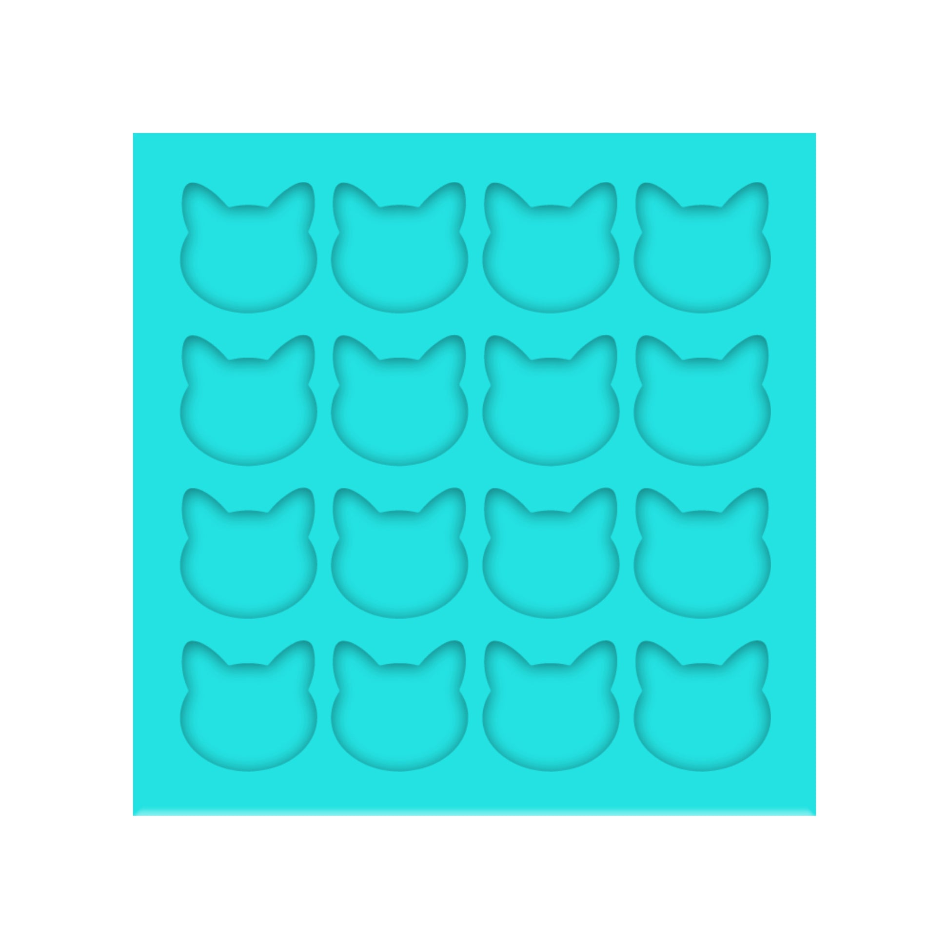 Cat Head Silicone Mold for Resin Shaker Bits, Stud Earrings, Flatbacks, Charms & Pendants