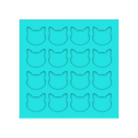 Cat Head Silicone Mold for Resin Shaker Bits, Stud Earrings, Flatbacks, Charms & Pendants