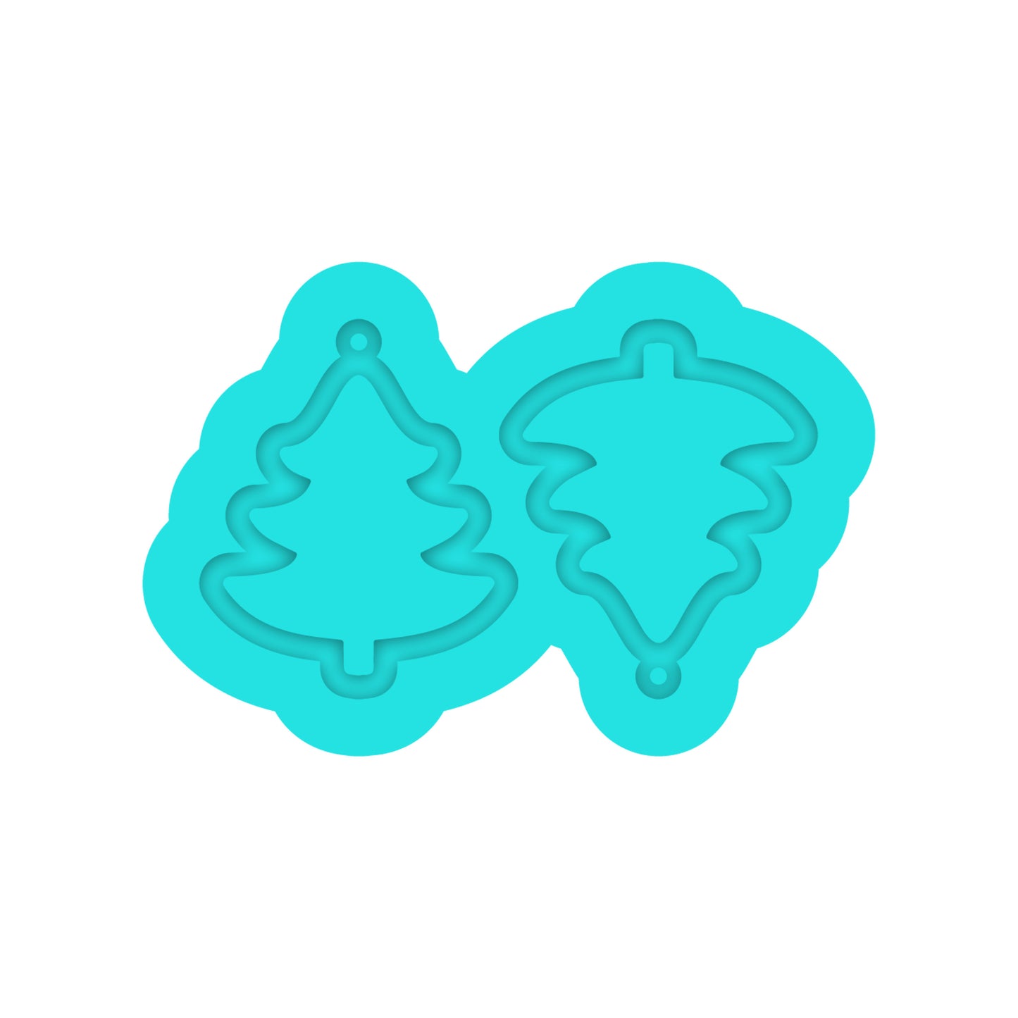 Christmas Tree Dangle Earring Silicone Mold for Resin Jewelry Artists.