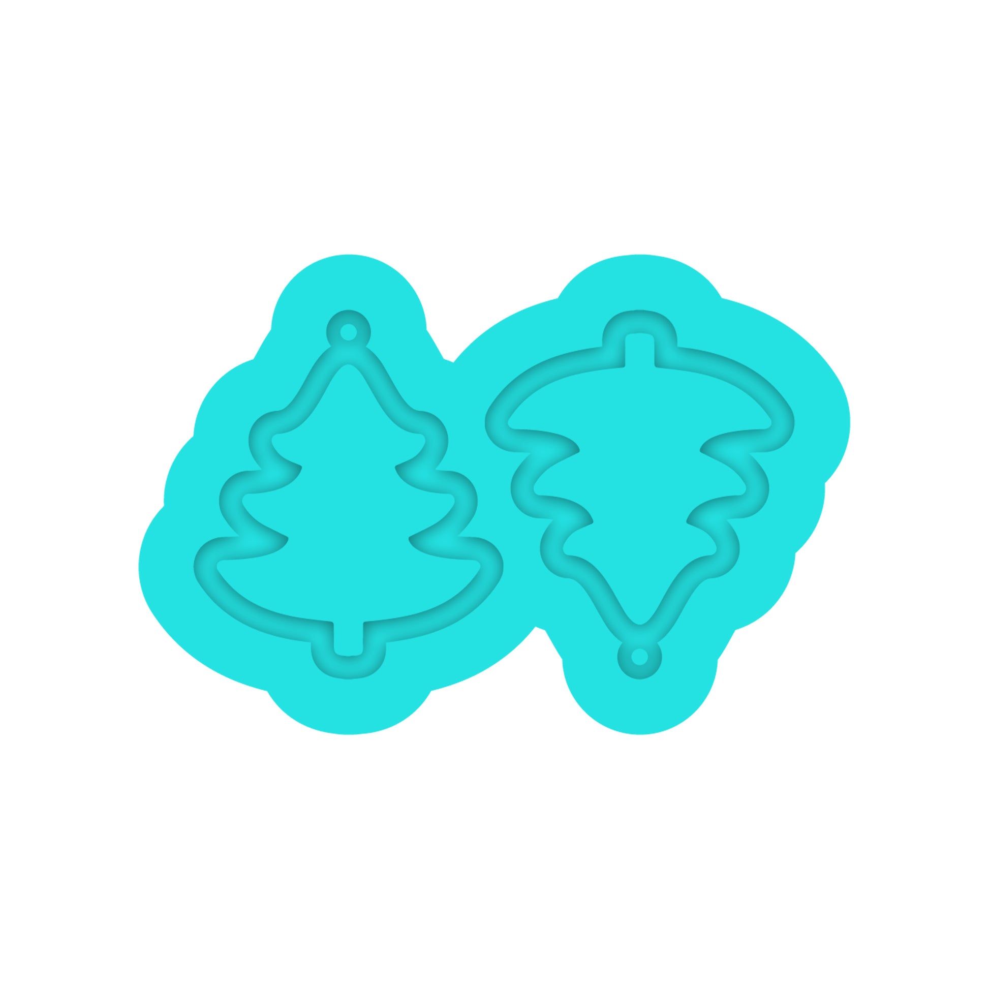 Christmas Tree Dangle Earring Silicone Mold for Resin Jewelry Artists.