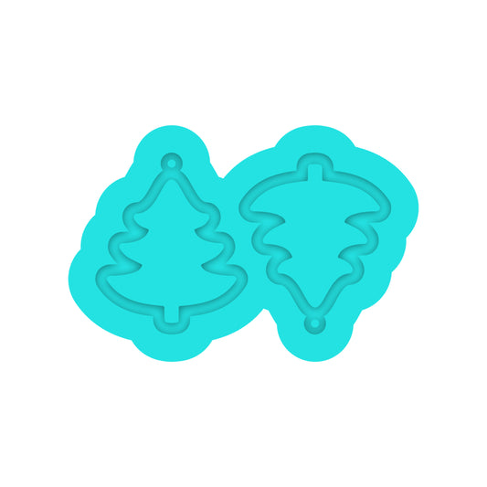Christmas Tree Dangle Earring Silicone Mold for Resin Jewelry Artists.