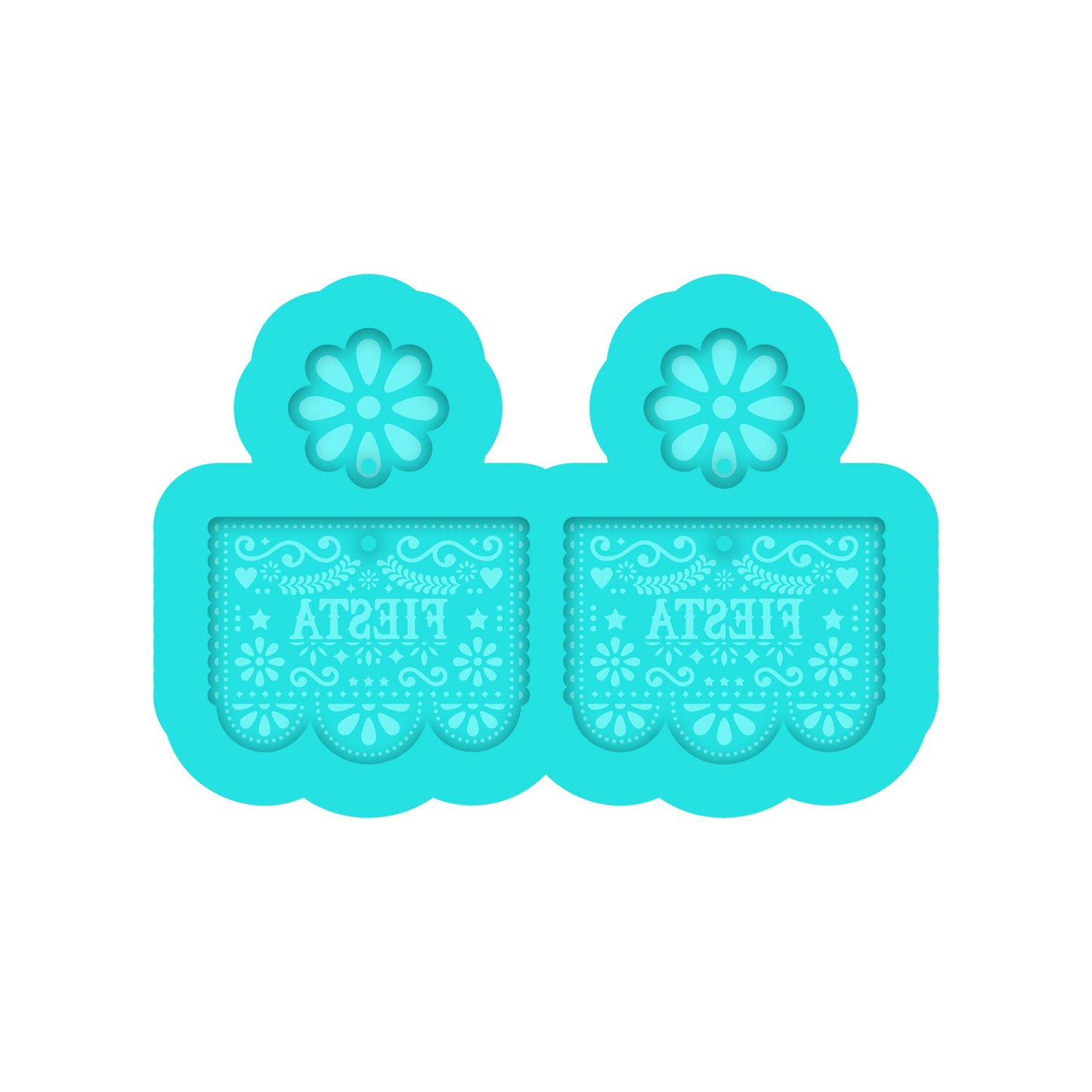 Cinco De Mayo Fiesta Banner Dangle Earring Silicone Mold for Resin Jewelry Artists