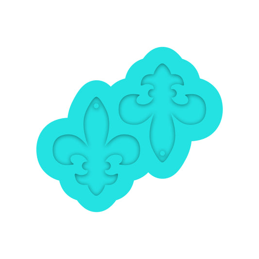 Fleur De Lis Dangle Earring Silicone Mold for Resin Jewelry Artists