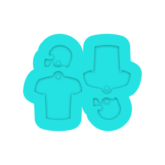 Football Helmet & Jersey Dangle Earring Silicone Mold for Resin Jewelry Artists