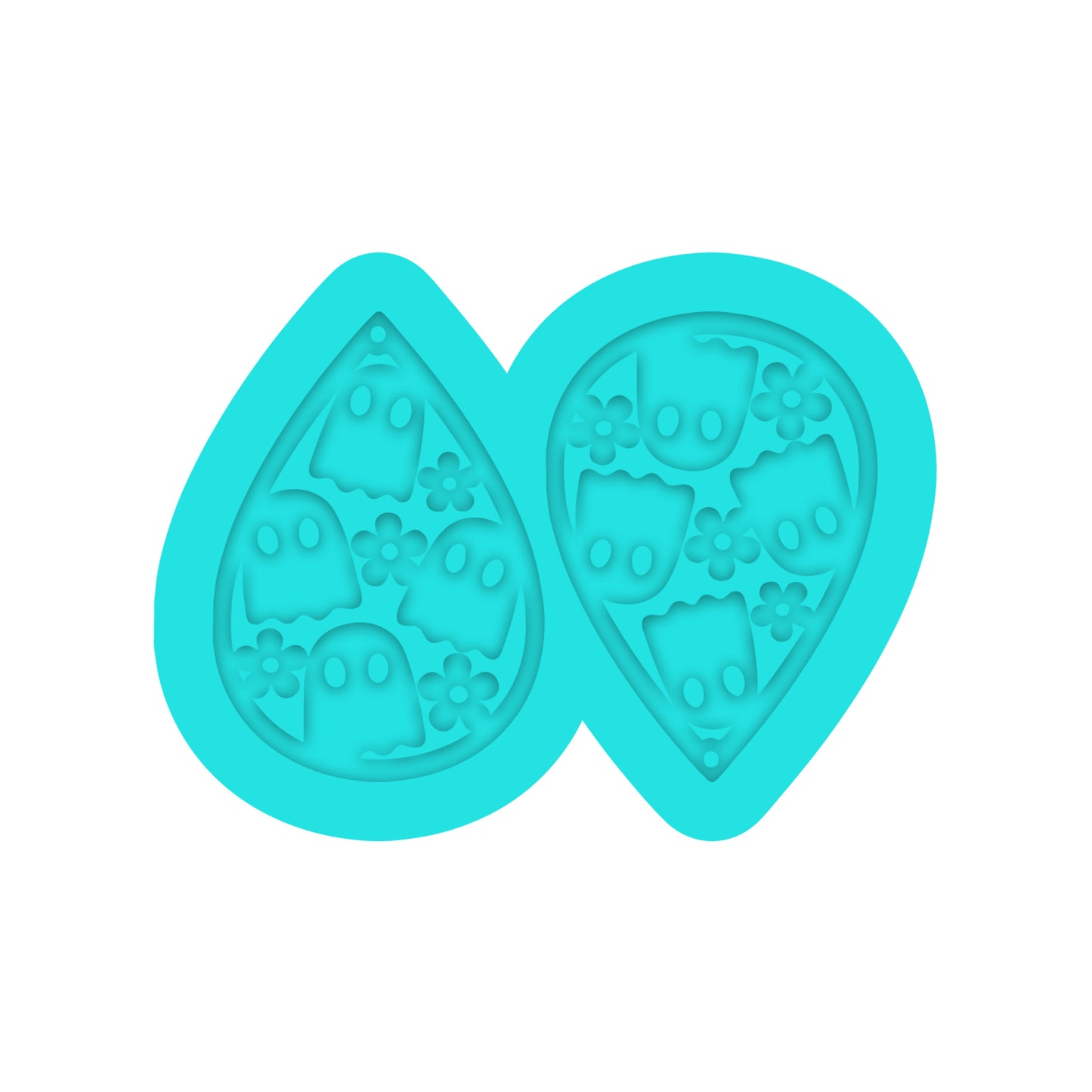 Halloween Ghost Teardrop Dangle Earring Silicone Mold for Resin Jewelry Artists