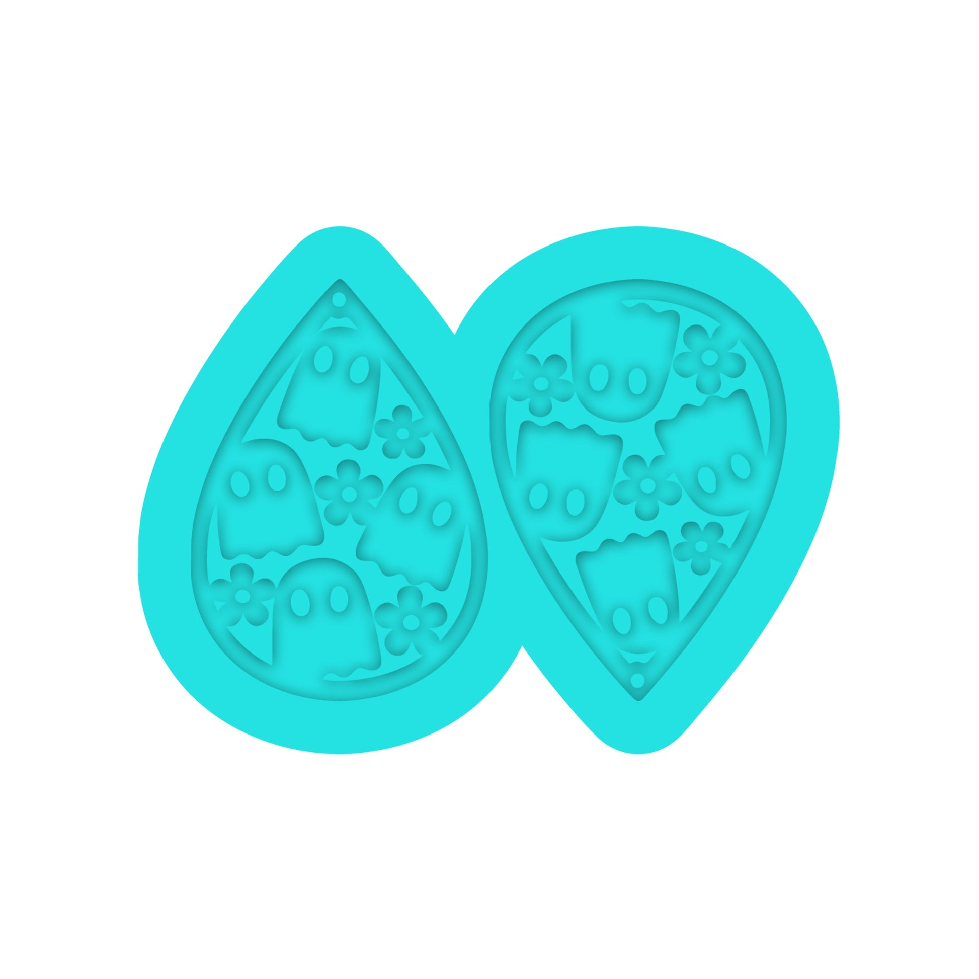 Halloween Ghost Teardrop Dangle Earring Silicone Mold for Resin Jewelry Artists