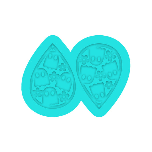 Halloween Ghost Teardrop Dangle Earring Silicone Mold for Resin Jewelry Artists