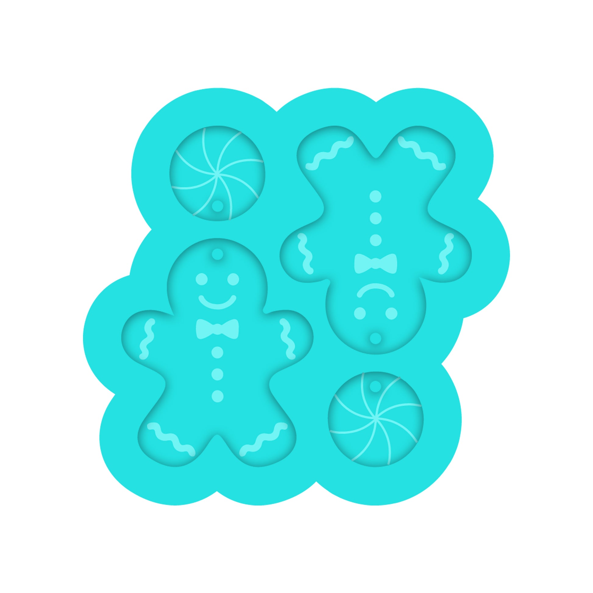 Gingerbread Man Dangle Earring Silicone Mold for Resin Jewelry Artists