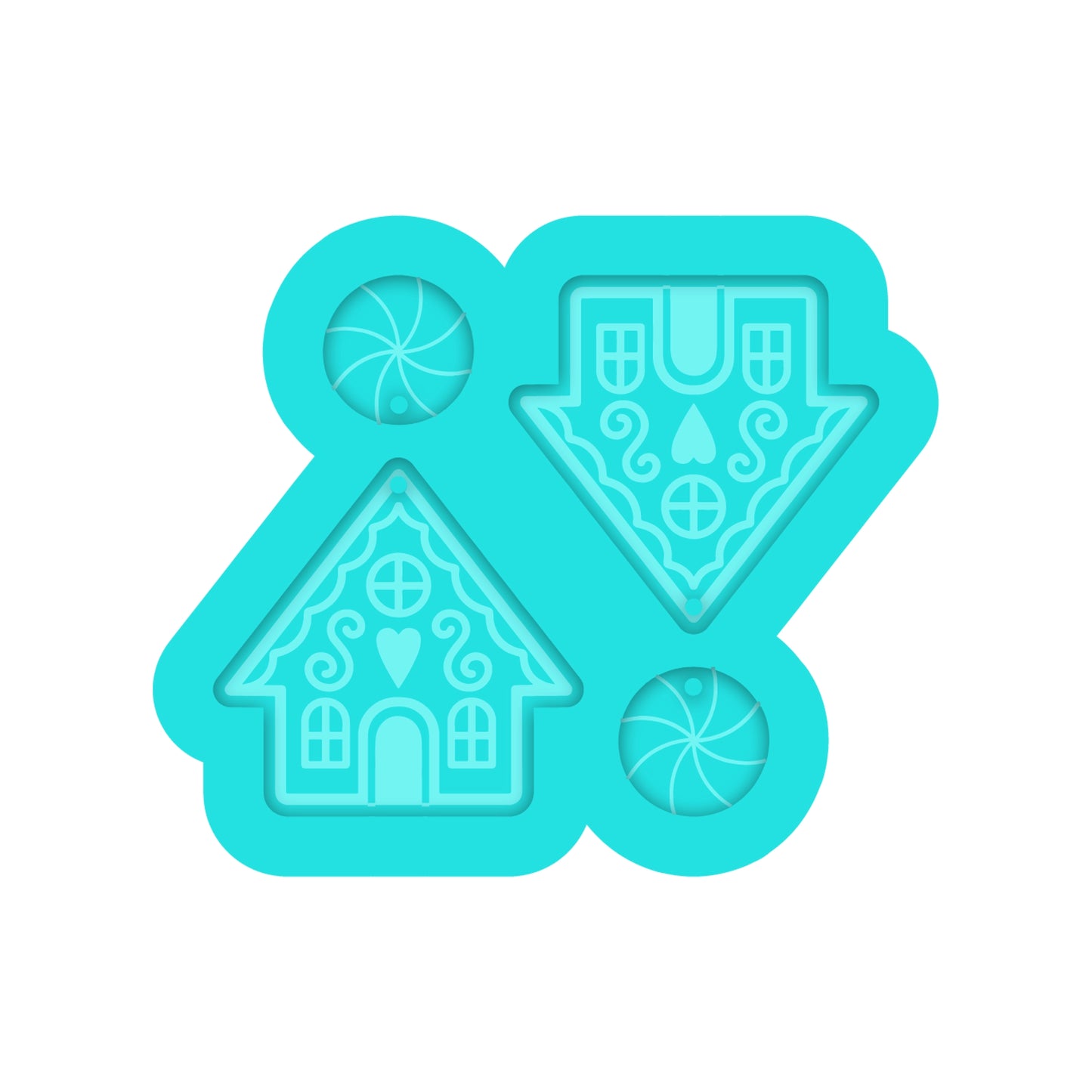 Gingerbread House Resin Earring Mold for Christmas