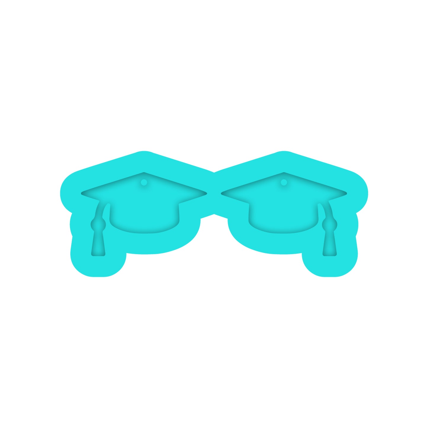 Graduation Cap Dangle Earring Silicone Mold for Resin Jewelry Artists