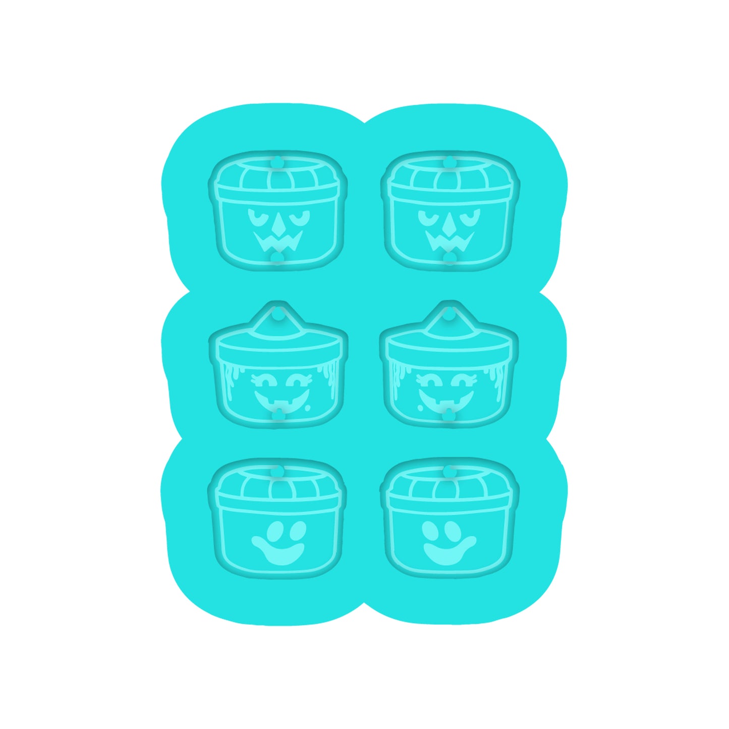 Halloween Buckets Dangle Earring Silicone Mold for Resin Jewelry Artists.