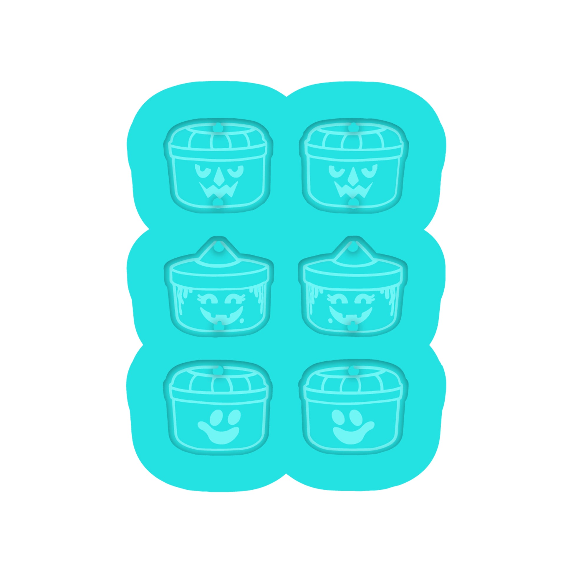 Halloween Buckets Dangle Earring Silicone Mold for Resin Jewelry Artists.