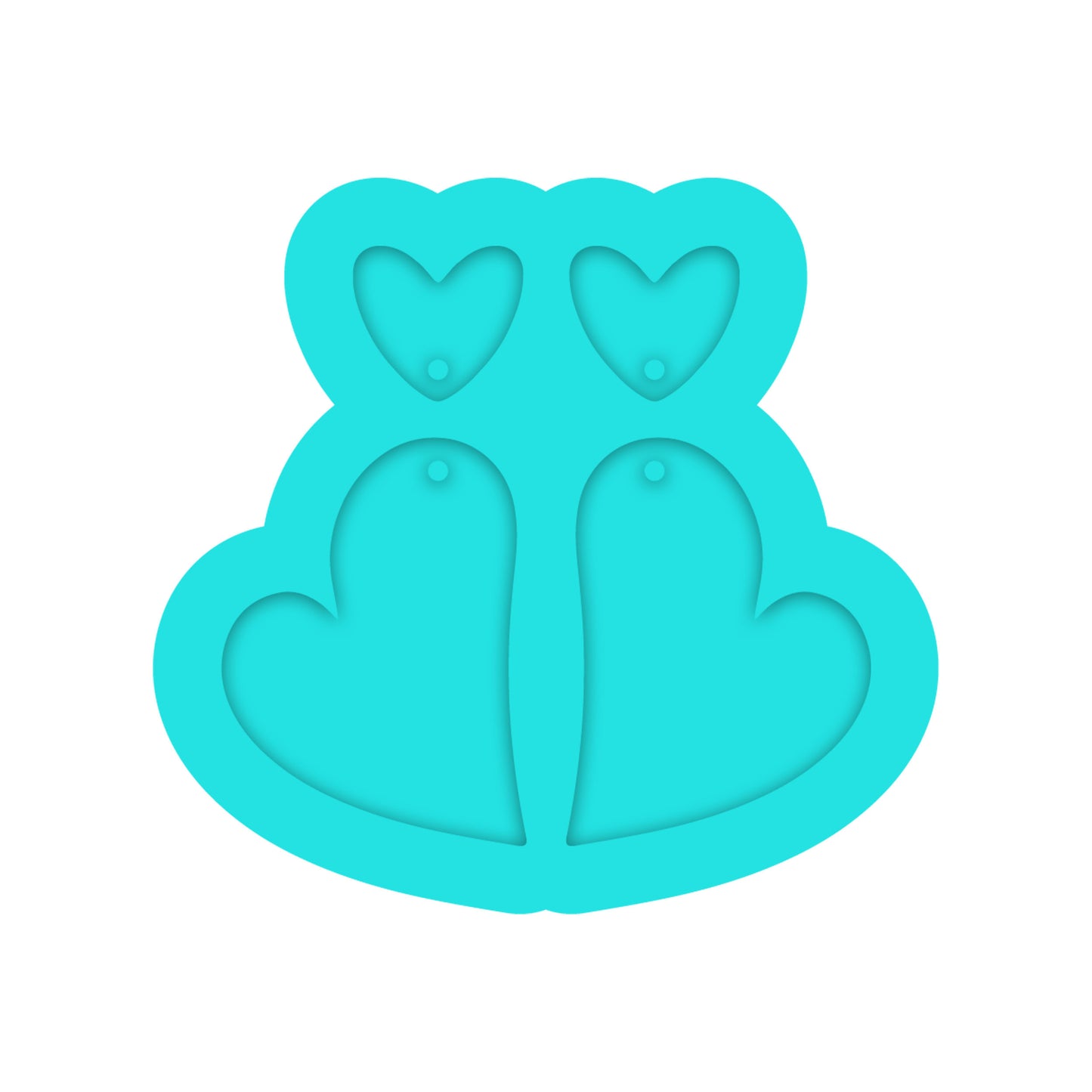 Valentine's Day Dangle Earring Silicone Mold for Resin Jewelry Artists.