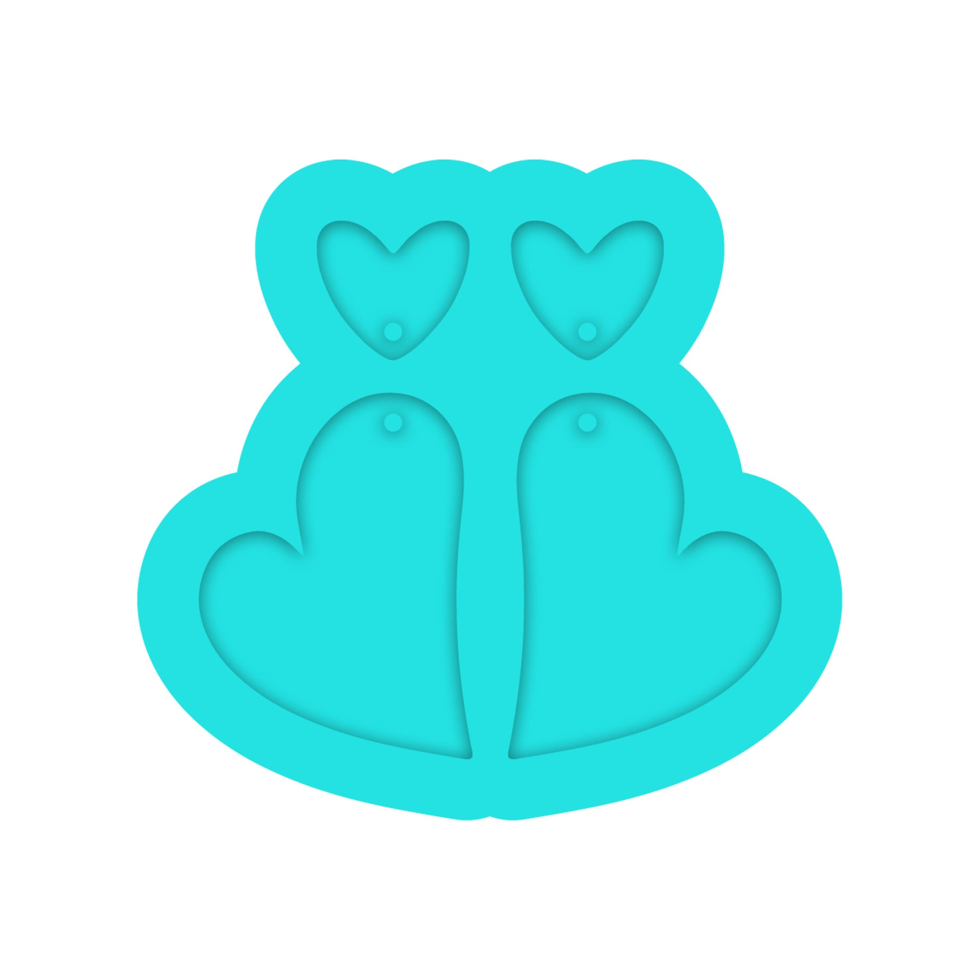 Valentine's Day Dangle Earring Silicone Mold for Resin Jewelry Artists.