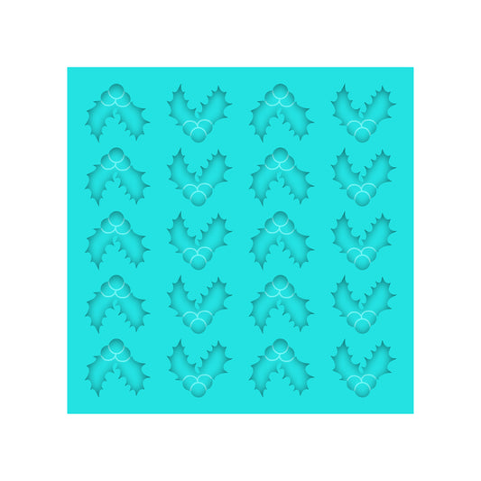 Christmas Holly & Berries Silicone Mold for Resin Shaker Bits, Stud Earrings, Flatbacks, Charms & Pendants