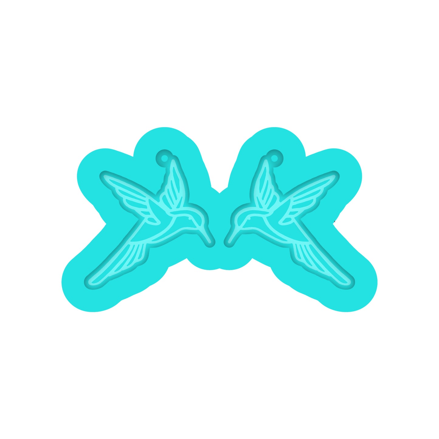 Hummingbird Dangle Earring Silicone Mold for Resin Jewelry Artists